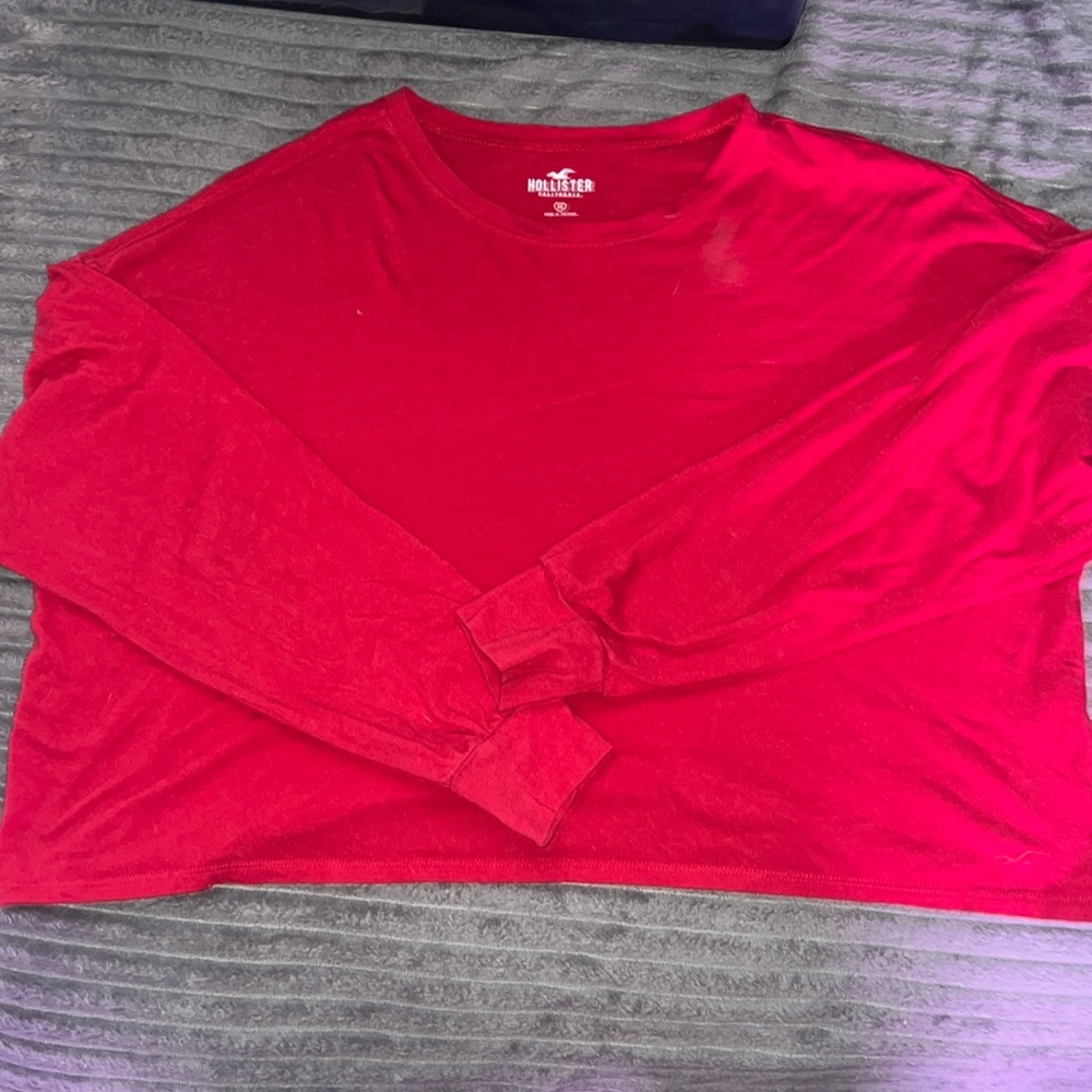 Hollister loose red long sleeve